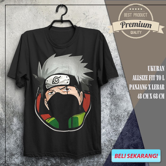 Jual Kaos Kakashi Hatake Warna Hitam / Baju Distro Anime Naruto Indonesia|Shopee Indonesia 700_X_700_jpg