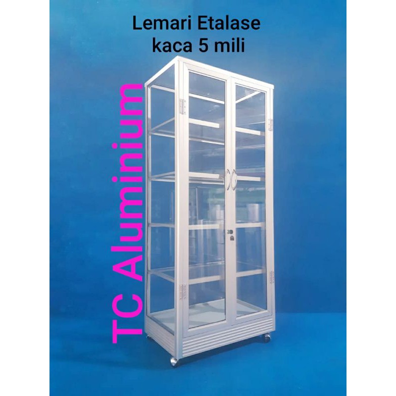 130 LEMARI KACA ETALASE 65X40X150 CM FULL KACA 5 MILI RAK PAJANGAN  SERBAGUNA | Shopee Indonesia