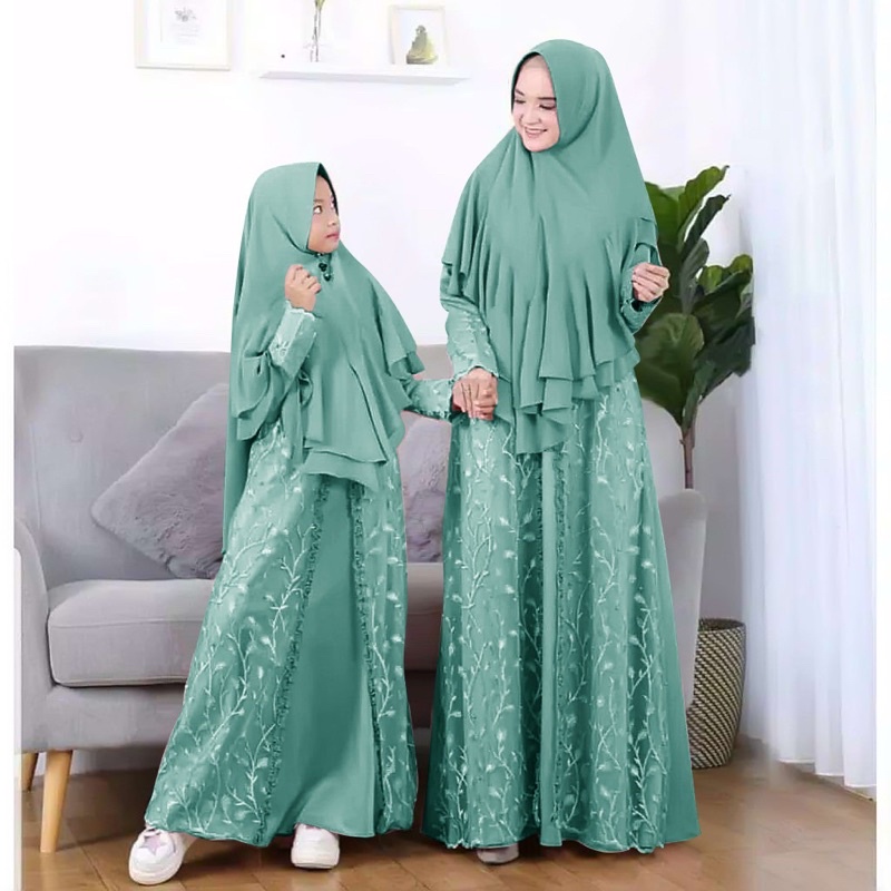 1 SET PLUS BERGO)SIZE L,XL ANAK UMUR 7-10 THN/CP MOM KID NAURA/COUPLE IBU  DAN ANAK/GAMIS BRUKAT | Shopee Indonesia