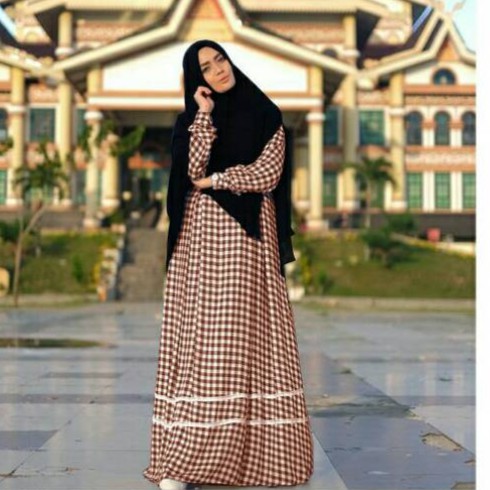 Jual Ij Square Maxi Kotak Dress Gamis Syari Pakaian Muslim Wanita