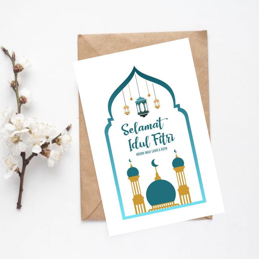 Kamu bisa browsing cara membuat pop up card secara dasar, setelah itu kamu bisa membuat bentuk apa pun yang kamu mau. Hot Sales Kartu Ucapan Lebaran Plus Amplop Kraft Idul Fitri Akasia Lipat 2 Shopee Indonesia