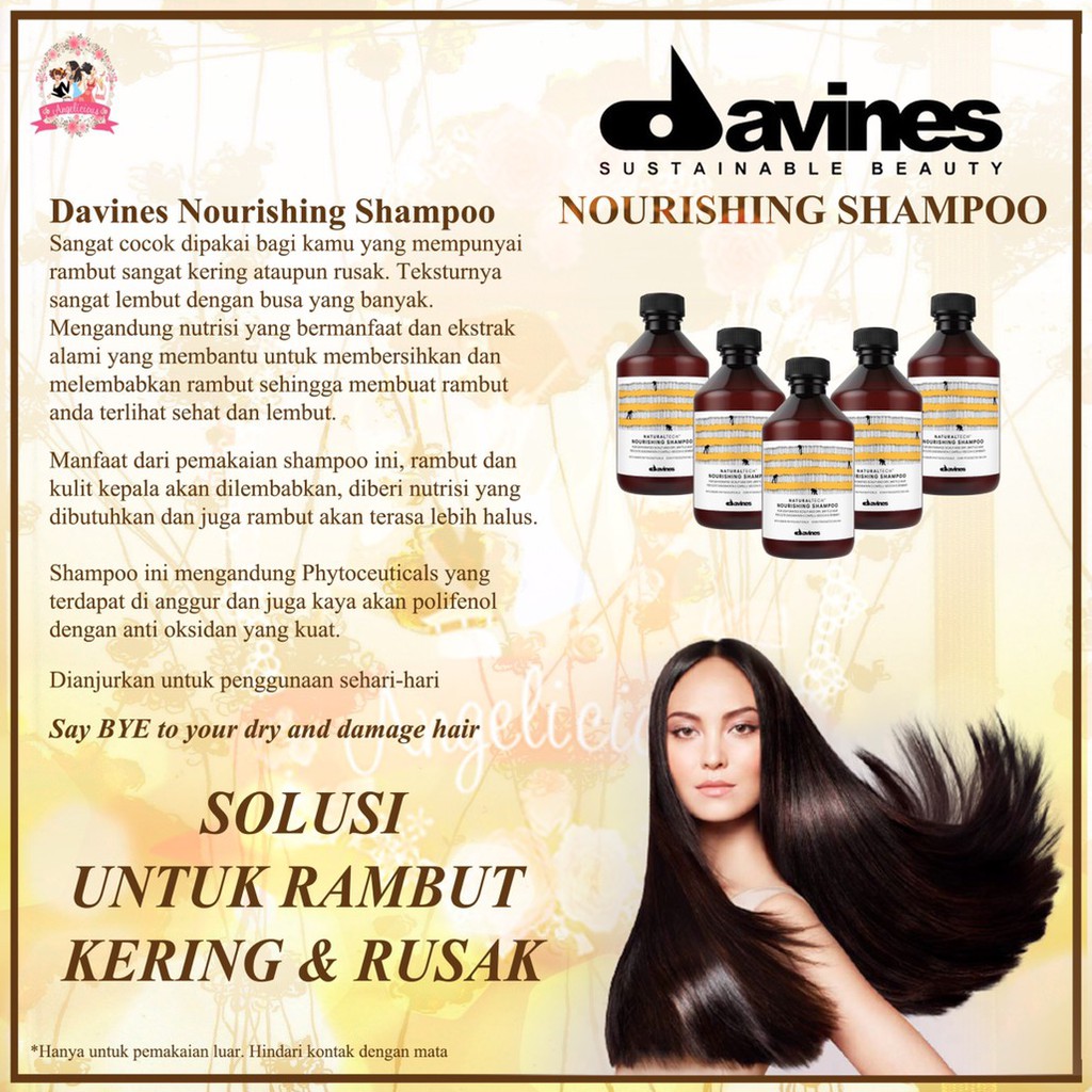 By creating beauty sustainably, we encourage people to take care of themselves, . Jual Davines Nourishing Shampoo Dry Damaged Shampo Kulit Kepala Kering Flaky Hair Indonesia Shopee Indonesia