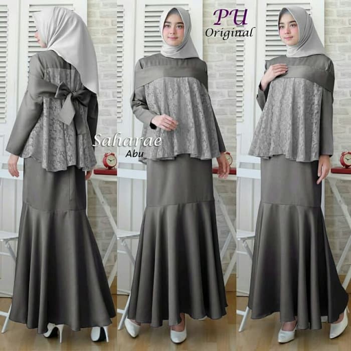 Heboh Baju Gamis Wanita Terbaru Jumbo Saharae Abu Baju Gamis