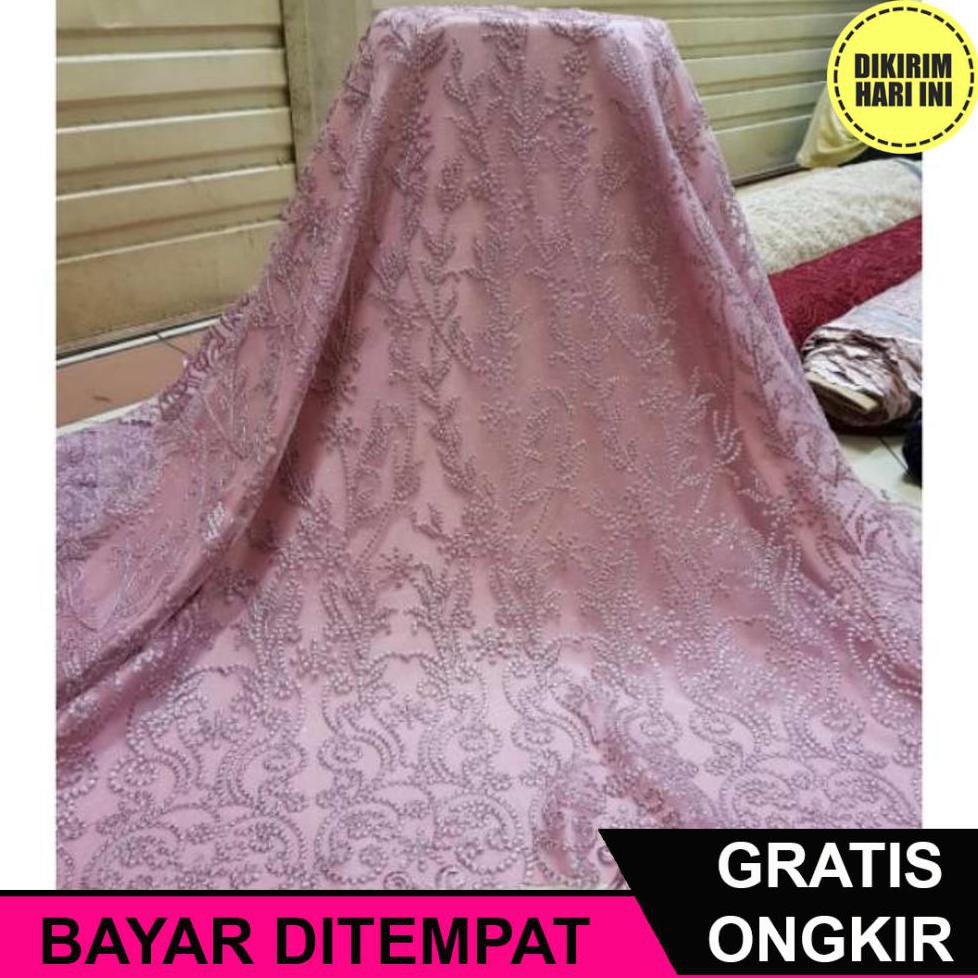 Adakah di antara kalian yang masih bingung dengan cara menjahit kain brokat? Ja4844 Kain Tile Rambat Import Brukat Brokat Bordir Bahan Kebaya Dress Shopee Indonesia