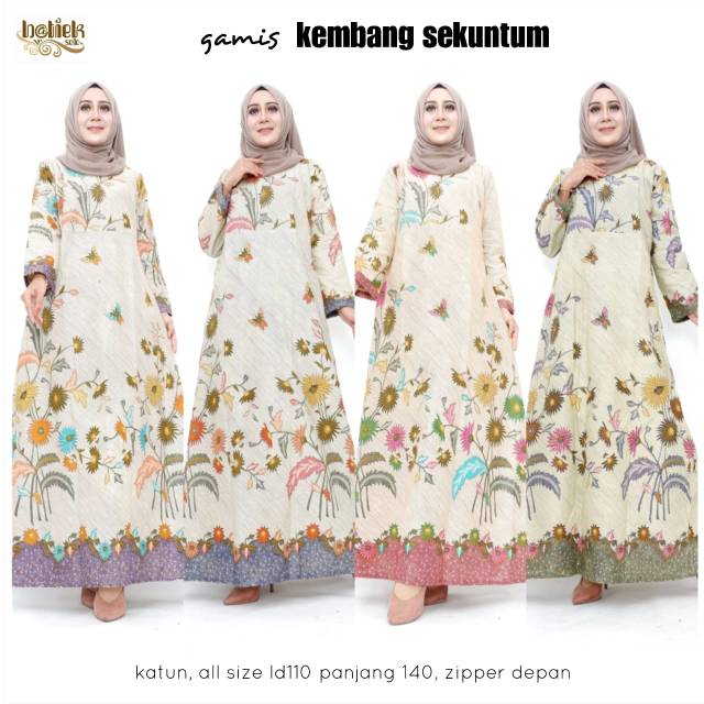 Gamis Kembang Sekuntum Ori By Batiek Gamis Busui Ibu Hamil