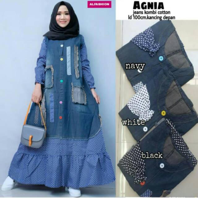 Milea Jeans Gamis Jeans Kombinasi Gamis Levis Mix Gamis