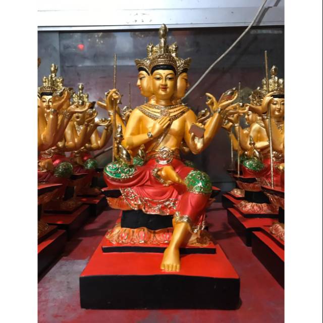 patung dewa rupang dewa shi mien fo si min hut buddha 4 wajah fiber 12 inch  | Shopee Indonesia