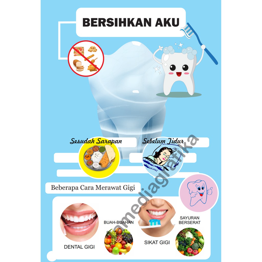 Poster pergigian penjagaan gigi kesihatan pergigian. Jual Poster Kesehatan Gigi 6 Pcs Indonesia Shopee Indonesia