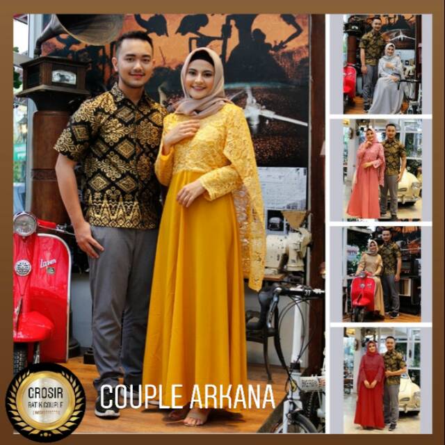 Batik Couple Brokat Gamis Syari Arkana Busui Batik Couple Brokat