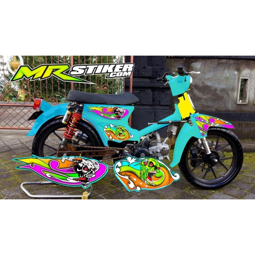 Perjalanan honda astrea legenda modif c70 airbrush youtube via . Unik Stiker Striping Motor Pitung Honda C70 Tema Airbrush Accessories Murah Shopee Indonesia