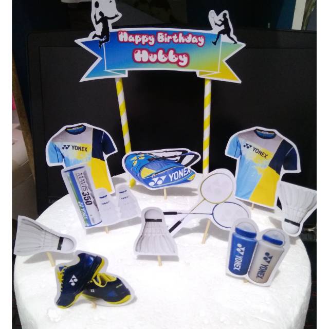 Badminton cake topper ulang tahun anak 23x14cm bulutangkis di tokopedia ∙ promo pengguna baru ∙ cicilan 0% ∙ kurir instan. Jual Topper Hiasan Kue Badminton Raket Racket Bulu Tangkis Indonesia Shopee Indonesia
