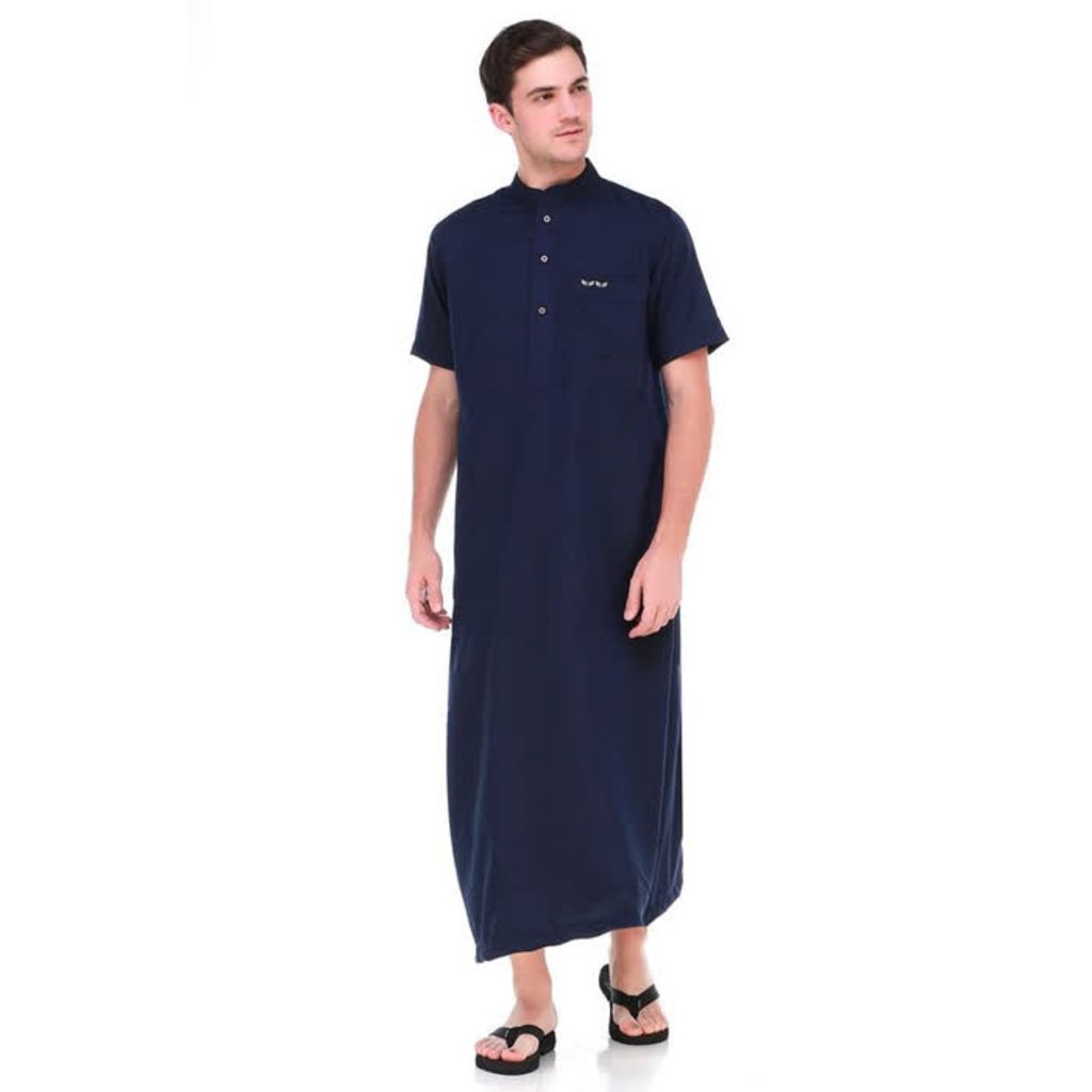 Produsen Baju Gamis Jubah Pria Navy Tersedia 6 Warna Terbaru Keren