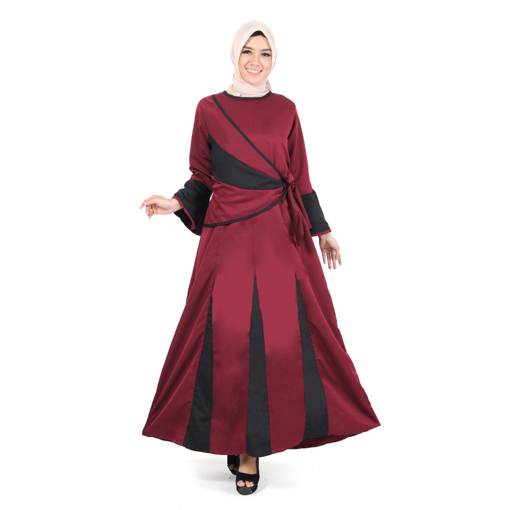 Gamis Syari Kombinasi Model Fran Dress Baju Wanita Baju
