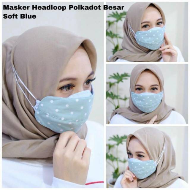 Masker sekali pakai, dianjurkan hanya sehari . Masker Headloop Polkadot Masker Hijab Shopee Indonesia