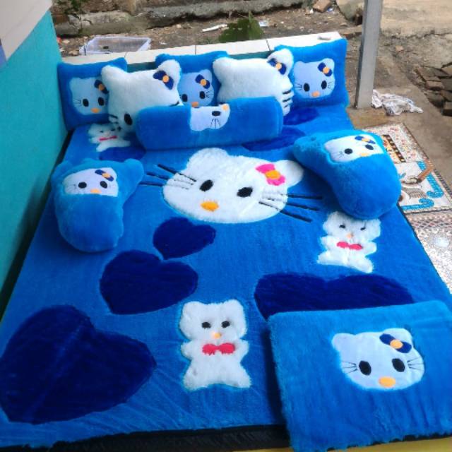 Karpet rasfur bulu surpet karakter kasur karpet hello kitty pelangi. Karpet Hello Kitty Biru Shopee Indonesia