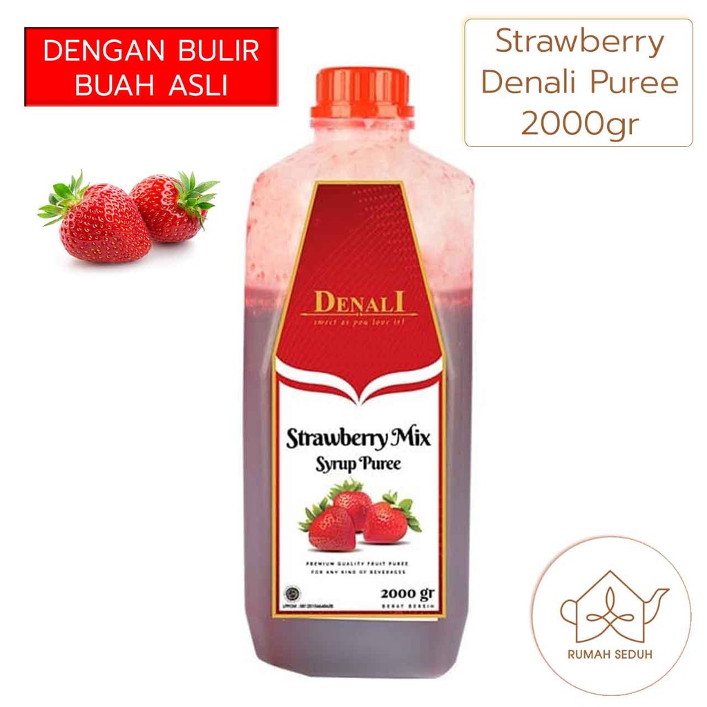 2kg Strawberry Puree Syrup Denali - Sirup Rasa Buah dengan Bulir Buah  Stroberi Asli | Shopee Indonesia