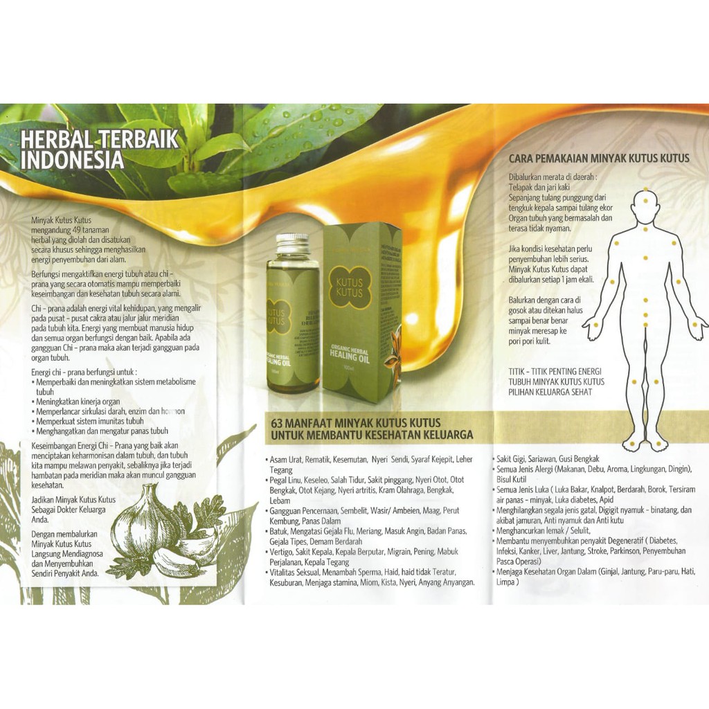 Original Minyak Kutus Kutus Organic Herbal Oil 100ml Shopee