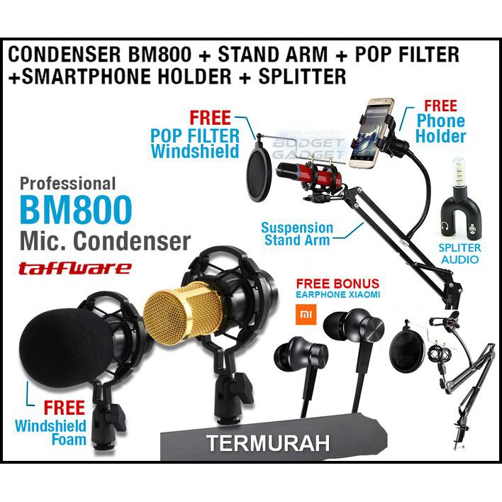The variety of brands and models to choose from can make your head spin. Jual Paket Smule Mic Bm800 Stand Arm Pop Filter Phone Holder Earphone Ts203 Indonesia Shopee Indonesia
