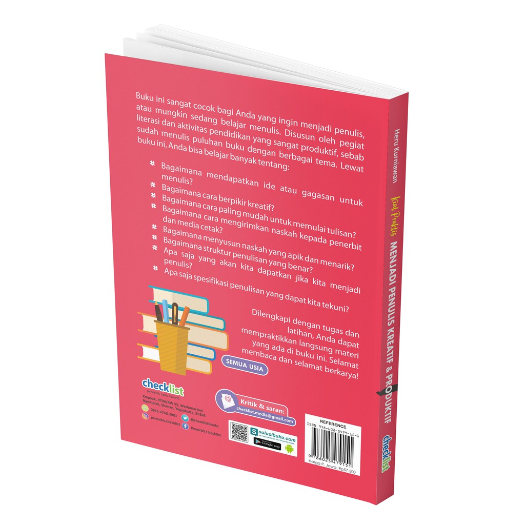 Produktivitas (bukan produktifitas), dan sportivitas (bukan sportifitas). Jual Checklist Kiat Praktis Menjadi Penulis Kreatif Produktif Indonesia Shopee Indonesia