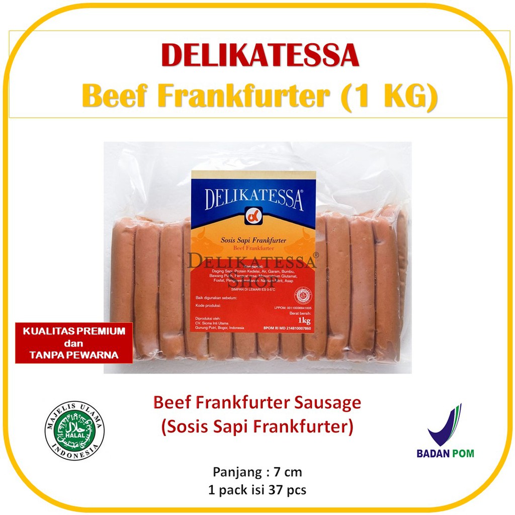 The taste is acquired by a . Jual Delikatessa Beef Frankfurter 1 Kg Sosis Sapi Hotdog Bakar Horeca Halal Indonesia Shopee Indonesia