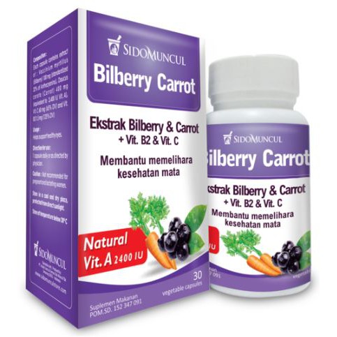 Kapsul Bilberry Carrot Sidomuncul Suplemen Mata Lelah Vitamin A