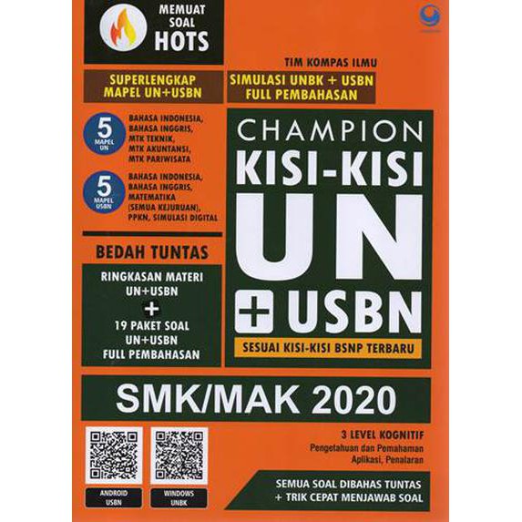 Pembahasan soal hots un unbk matematika smk 2018 akan membahas berbagai mapel anatara lain materi tentang bilangan bulat, operasi hitung . Buku Champion Kisi Kisi Un Usbn Smk Mak 2020 Ujian Nasional Smk 2020 Shopee Indonesia