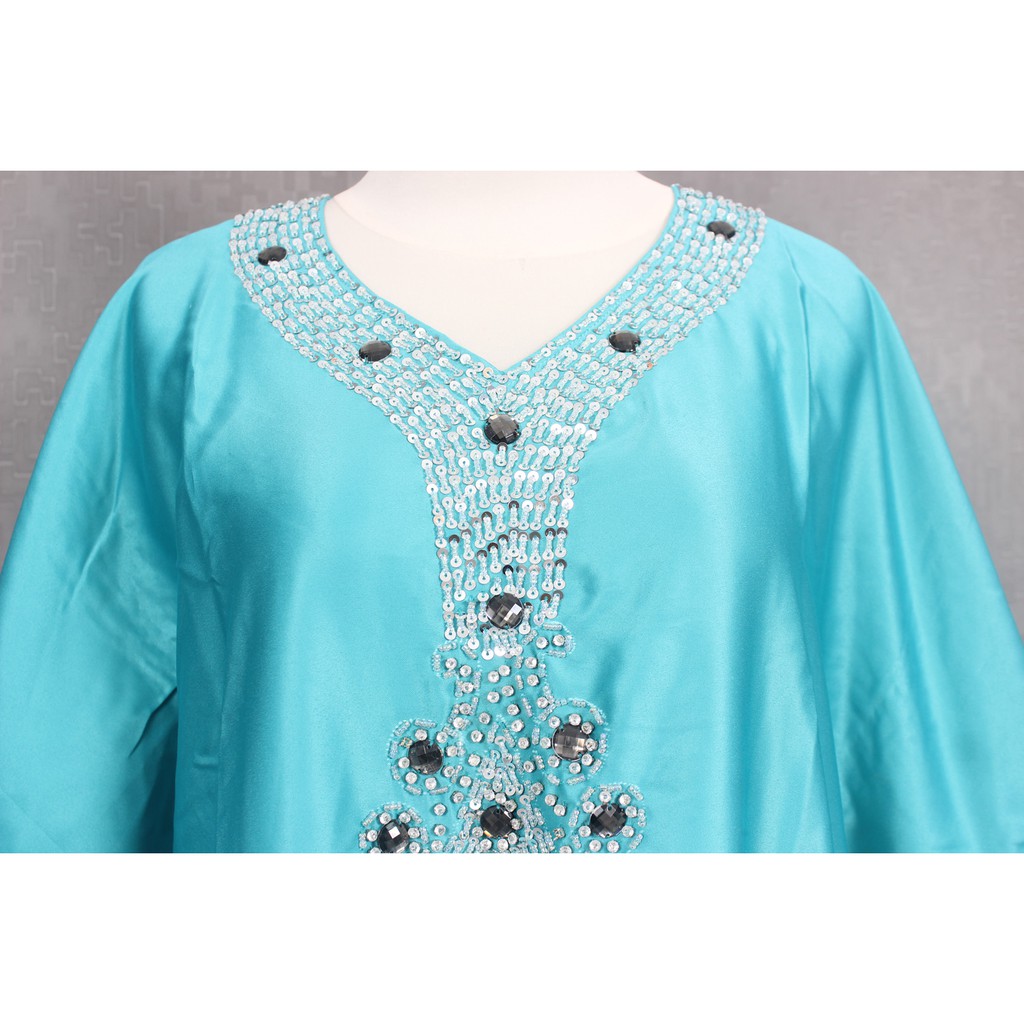 Kaftan Payet Mewah Gamis Payet Kekinian Terbaru Syar I Tosca Biru