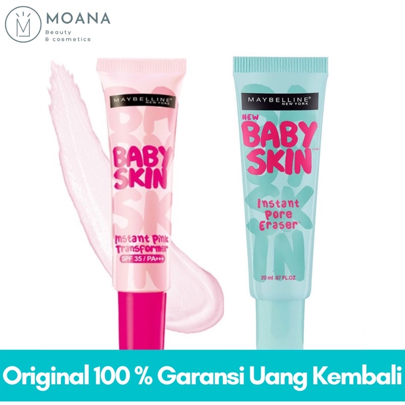Warna texturenya pink creamy, diaplikasi ke wajah membuat wajah menjadi glowing dan lbh cerah menurutku, membuat makeup lebih tahan lama dan menempel diwajah. Jual Moana Maybelline Baby Skin Primer 22 Ml Instant Pink Transformer Primer Pore Eraser Primer Indonesia Shopee Indonesia