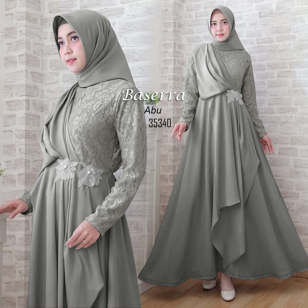 Basera Syari Kebaya Brokat Jubah Gamis Wanita Muslimah Shopee
