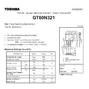 Stok Ready Transistor Igbt Toshiba Gt60n321 60a 1000v Ori Grosir Lebaran