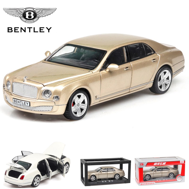 1 24 Bentley Mulsanne Limousine Alloy Diecast Model Car Collection Toy Sound Light Car Model