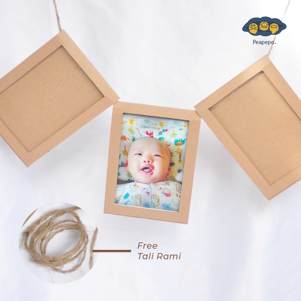 Bingkai Foto Pigura Kertas 4R Pajangan Gantungan Polaroid Dekorasi Karton  Kraft Free Tali Rami per Pack isi 5 | Shopee Indonesia