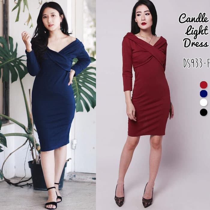 Fashion Pakaian Wanita Candle Light Candlelight Dinner Dress Gaun Shopee Indonesia