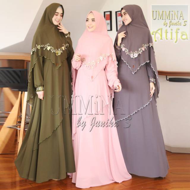 Atifa Original By Ummina Gamis Syari Formal Busui 5xx Shopee