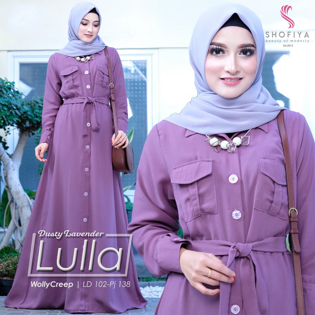 Baju Gamis Cocok Untuk Kuliah I Baju Gamis Full Kancing Depan I