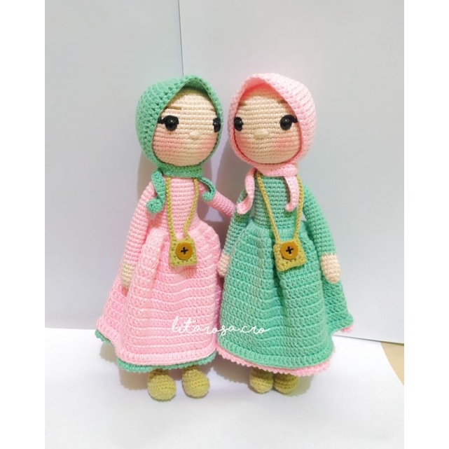 Jual amigurumi hijab girl / hijab doll crochet / boneka rajut / boneka