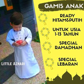 Promo Baju Gamis Jubah Arab Anak Laki Putih Dan Hitam 1 Tahun Sd