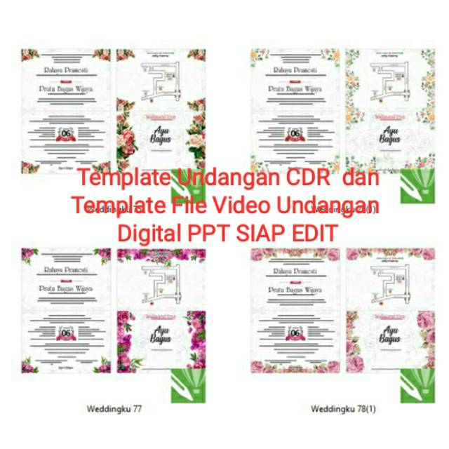 Template Undangan Kumpulan Desain Template Undangan Cdr Dan Video Digital Undangan Ppt Tinggal Edit Shopee Indonesia