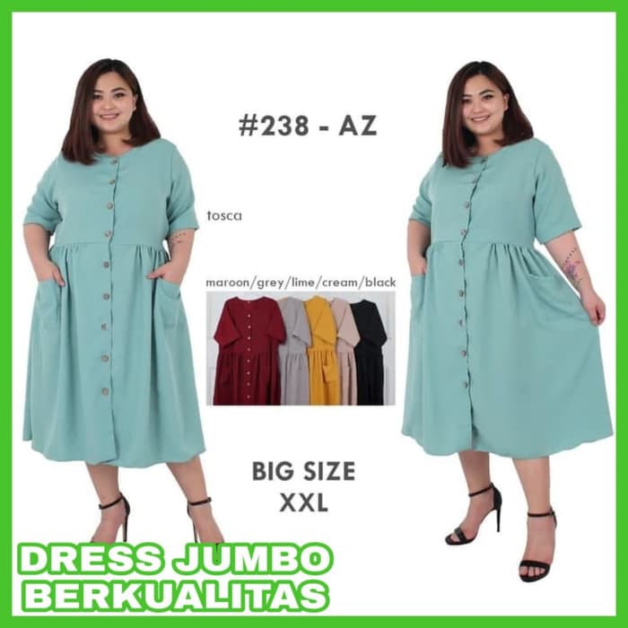 Baju Atasan Wanita Big Size Midi Dress Jumbo Tunik Jumbo Terbaru Rania Shopee Indonesia