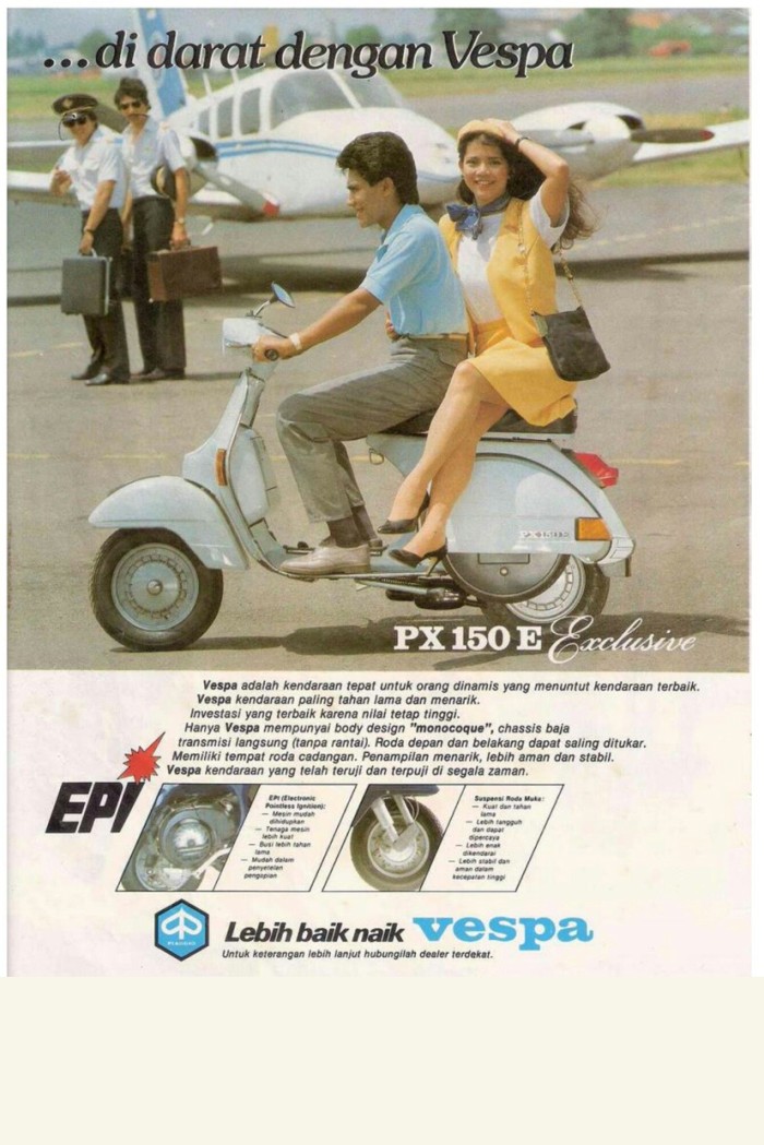 Tak jarang pula, skuter tersebut . Vintage Poster Iklan Jadul Lebih Biak Naik Vespa Scooter Classik Jadul Size A3 Shopee Indonesia