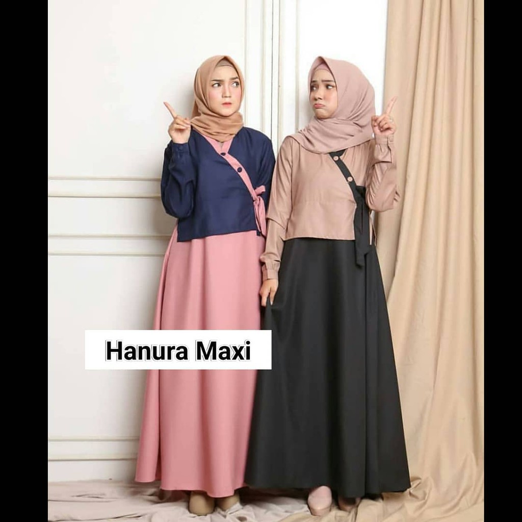 Fashion Muslim Kekinian Kimora Dress Baju Gamis Wanita Shopee