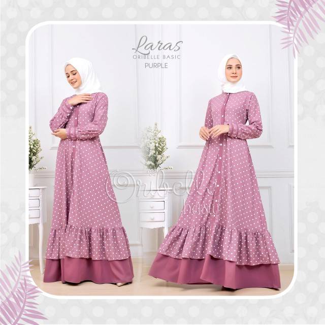 Laras Dress By Oribelle Gamis Pesta Polkadot Gamis Remaja