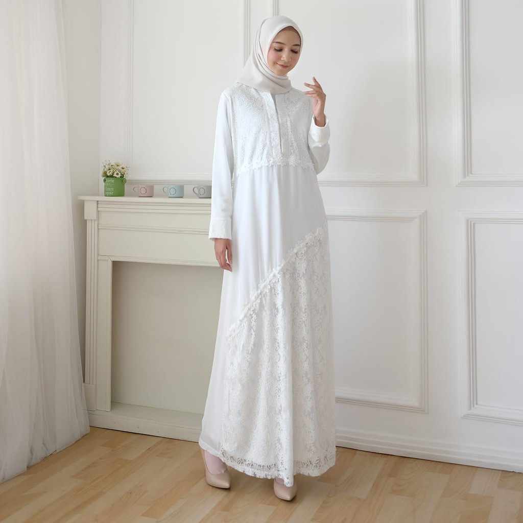 Sale Baju Gamis Umroh Putih Lebaran Haji Wanita Murah Gamis Haji