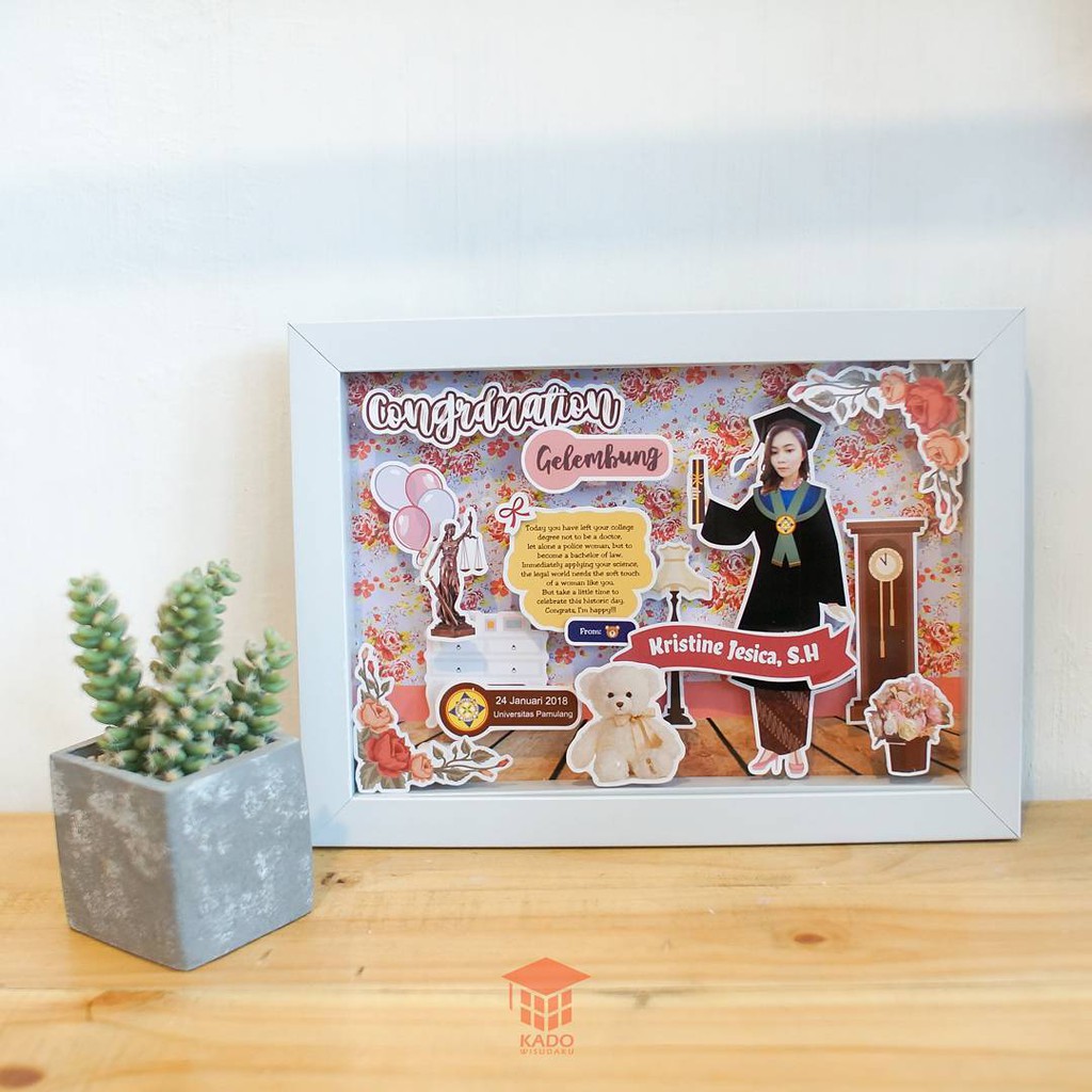 The 3d photo frame app lets you combine your photos creatively with filters, custom texts, and beautiful 3d templates to make. Scrap Frame Foto 3d Ukuran Besar A4 Kado Wisuda Shopee Indonesia