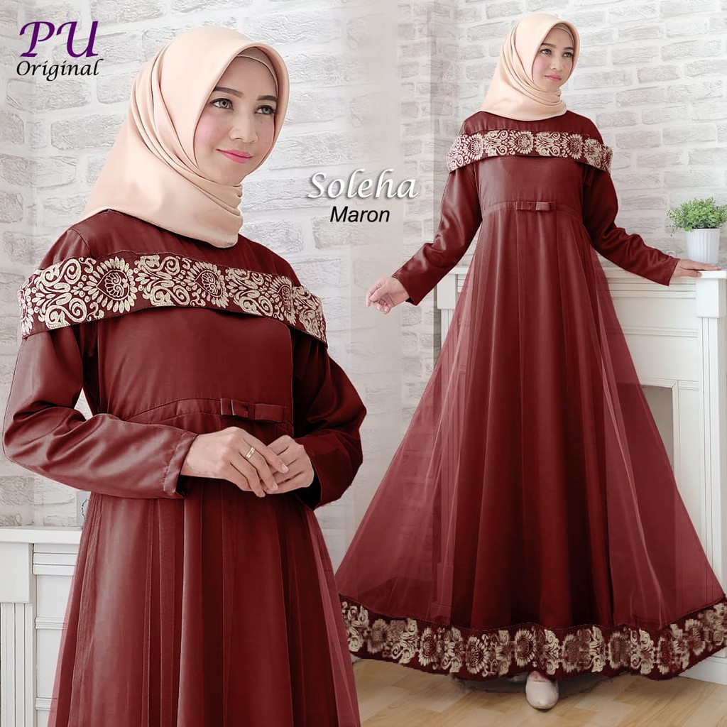 Soleha Syari Pu Baju Muslim Maxi Pesta Lebaran Wanita Busana