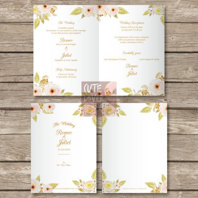 Undangan Pernikahan Kartu Undangan Wedding Invitation Card Kode V02 Shopee Indonesia