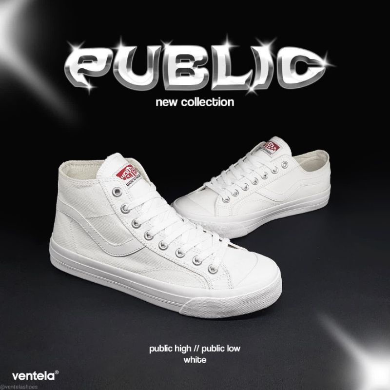 Jual sepatu ventela putih public low white original