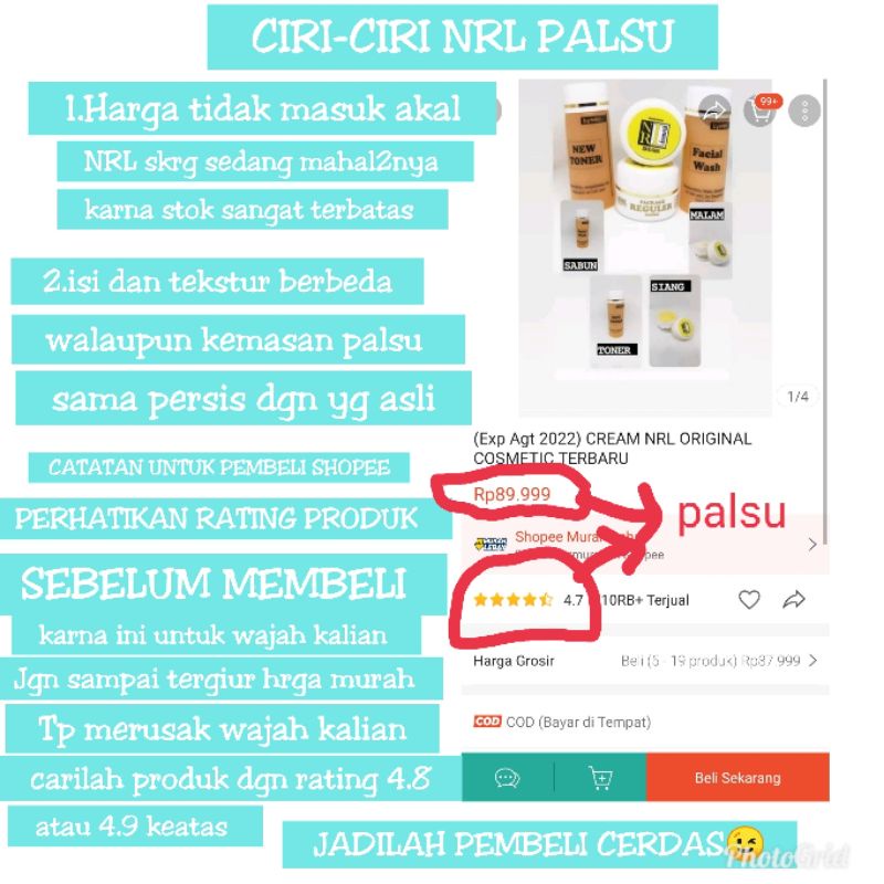 Makin banyak kosmetik abalabal atau palsu beredar, baik yang dijual di pasaran maupun online. Jual Ready Cream Nrl Original Kemasan Baru Emboss Ampuh Obat Jerawat Flek Glowing Kulit Putih Hitam Indonesia Shopee Indonesia
