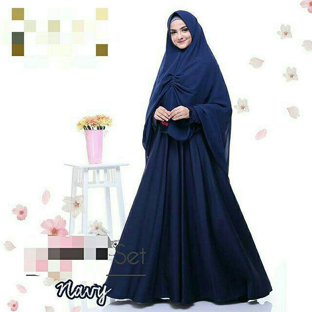 Gamis Hijab Premium Mosscrepe Remaja Busui Syari Resleting