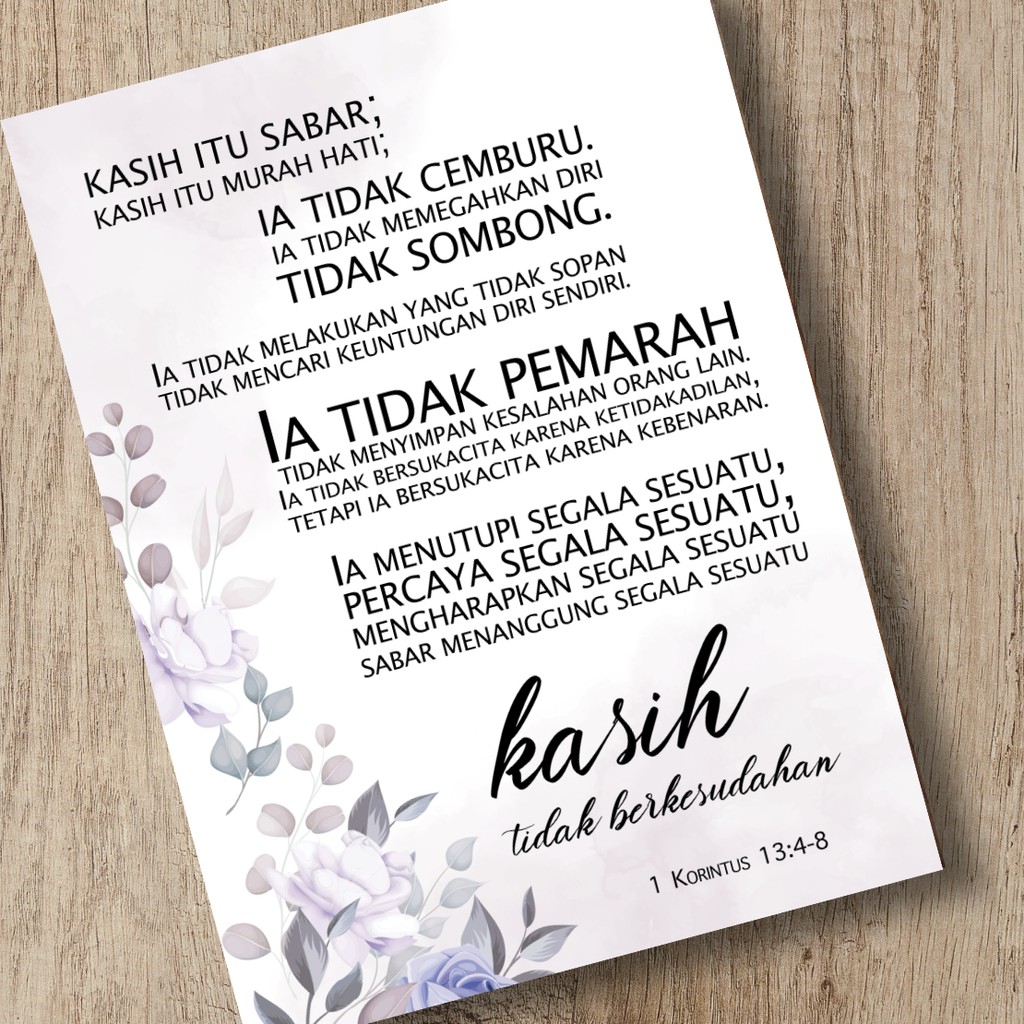 Ia mendapati bahwa 75 persen anjing peliharaan itu jelas terlihat cemburu. Hiasan Dinding Kristen Wall Decor Tema Rohani Ayat Alkitab Kasih Itu Sabar Shopee Indonesia
